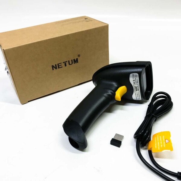 Netum NT-1228BL Bluetooth QR 2D Barcode Scanner Handheld Usb Wireless 1d 2D Barcodes Imager for Mobile Payment PC screen Scan supports iOS & Android, OVP damaged