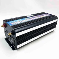 Wechselrichter 12V 230V 4000W /8000W Spannungswandler mit drahtloser Fernbedienung, 2 Steckdose 1 USB und LED-Display