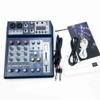 Depusheng DE8 Audiomischer 8-KANAL PROFESSIONAL DJ Sound Controller, Schnittstelle mit USB-Soundkarte für PC-Aufnahme, XLR-Mikrofonbuchse, 5-V-USB-Stromanschluss, PAD, FX 16-Bit-DSP