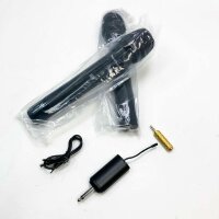 Depusheng W2 UHF 25-Kanal-Handmikrofon Drahtloses Mikrofonsystem für Karaoke- und House-Partys über den Mixer, das PA-System usw. (Dual Mic)