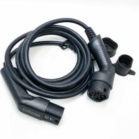 DeltaCO EV/electric car charging cable, type 2 on type 2, loading mode 3, single-phase, intensity 32 a, performance 7.6 kW, standard IEC 62196-2, black, 3 year guarantee-length 5 m