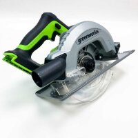 Greenworks 24V Akku Kreissäge 185 mm und Akku Bohrschrauber-Set 35 Nm, bürstenloser Motor, inkl. 2 2Ah Akkus, Kreissägeblatt 184 mm, 2 Ah Dual-Slot-Ladegerät, 1 Werkzeugtasche