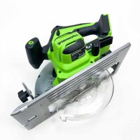 Greenworks 24V Akku Kreissäge 185 mm und Akku Bohrschrauber-Set 35 Nm, bürstenloser Motor, inkl. 2 2Ah Akkus, Kreissägeblatt 184 mm, 2 Ah Dual-Slot-Ladegerät, 1 Werkzeugtasche