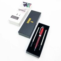 Kugelschreiber-Set mit Geschenk-Box und 2 schwarzen Tintenminen Geschenkschreiber, perfekt für Tagebuch und Kalligraphie rot
