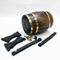 3L wine barrel, 30 x 19 x 25 cm retro style oak wine wooden barrel, with buck, plug, tap, for red wine brandy whiskey storage without an OVP broken a bracket.