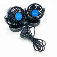 Hueliv Auto fan 12V double fan car car fan fan car cooling air fan with cigarette lighter and stepless speed.