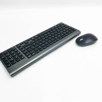 Ibera keyboard mouse set wireless - USB ergonomic keyboard and mouse qwertz keyboard wireless wireless keyboard for Windows, Mac, computer, PC, laptop, smart TV (black gray) without OVP