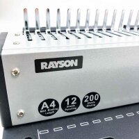 Rayson binding machine, 12 sheet of punching capacity, 200 sheet binding capacity, 21 holes, A4 plastic binder, SD-1201