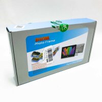 Digitaler Bilderrahmen, 7" TFT-Bildschirm 1024 x 600 HD Elektronisches Fotoalbum mit Fernbedienung Unterstützung Kalender/Musik-Video-Wiedergabe/SD-Karte/USB 2.0/USB OTG/AUX(Schwarz)