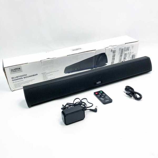 Soundbar für TV-Geräte mit Bluetooth, Lautsprecher für TV, PC, Gaming mit RGB-LED-Display, Air Tube & 2.0 Kanal-Verstärker, Fernbedienung (schwarz)