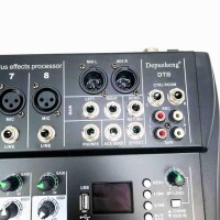 Depusheng DT8 Professioneller Mixer Soundboard Konsole 8 Kanal Tischsystem Interface Digital USB Computer MP3-Eingang 48V Phantomspeisung, Schwarz