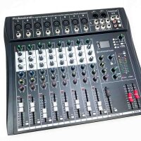 Depusheng DT8 Professioneller Mixer Soundboard Konsole 8 Kanal Tischsystem Interface Digital USB Computer MP3-Eingang 48V Phantomspeisung, Schwarz