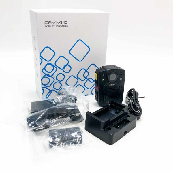 CAMMHD Body Camera HD 1296P Police Camera Two Batteries with Infrared Night Vision 36 Million Pixels Waterproof Recorder Portable Camera 32GB