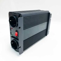 BAPDAS 1000W vehicle inverter / voltage converter DC 12 V on AC 220-230 V with 2 AC socket and 80cm cable