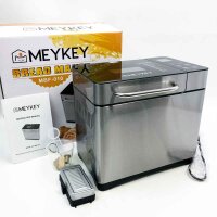 Bread baking machine 710W baking master with automatic ingredient box, 19 programs, stainless steel Bread Maker fully automatic with 15 hours of timing function, viewing window, the capacity is 500g-1000G