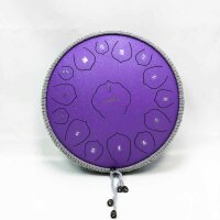 MIRIO Zungentrommel C Dur 15 Töne- 14 Zoll Steel Tongue Drum mit Trommelschlägeln, Tragetasche-Schlagzeug Instrument für Yoga/Meditation/Geistheilung- Violett