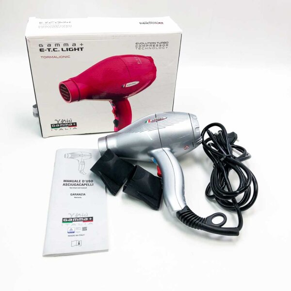 Gamma piu etc light hair dryer, silver