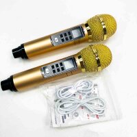 Bewinner1 KTV Kit Bluetooth Karaoke Lautsprecher, Karaoke Ausrüstung mit Doppelmikrofon für zu Hause, AUX USB Universal Video Mehrzweckgerät für Telefon/Tablet/PC, 2 drahtlose Karaoke Mikrofone