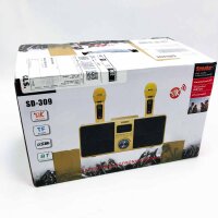 Bewinner1 KTV Kit Bluetooth Karaoke Lautsprecher, Karaoke Ausrüstung mit Doppelmikrofon für zu Hause, AUX USB Universal Video Mehrzweckgerät für Telefon/Tablet/PC, 2 drahtlose Karaoke Mikrofone