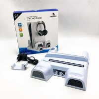 NexiGo Vertikaler Ständer mit Headset-Halter und Netzteil, für PS5 Disc & Digital Edition Dual Controller Ladestation