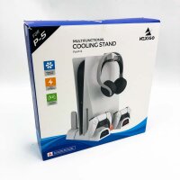 NexiGo Vertikaler Ständer mit Headset-Halter und Netzteil, für PS5 Disc & Digital Edition Dual Controller Ladestation