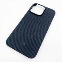 pitaka Hülle kompatibel mit iPhone 13 Pro (6.1 Zoll), Ultradünne und Leichte Schutzhülle aus 600D Aramidfaser, Kratzfeste und Haltbare Handyhülle für iPhone 13 Pro, Air Case Serie, Schwarz/Grau Artikl ist zerkratzt