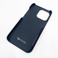 pitaka Hülle kompatibel mit iPhone 13 Pro (6.1 Zoll), Ultradünne und Leichte Schutzhülle aus 600D Aramidfaser, Kratzfeste und Haltbare Handyhülle für iPhone 13 Pro, Air Case Serie, Schwarz/Grau Artikl ist zerkratzt