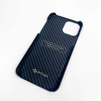 pitaka ultradünn, magnetische Hülle für iPhone 12 Pro(6,1") Handyhülle aus Aramidfaser, Schutzhülle, stoßfest, schlank, leicht-Schwarz/Grau (Köperbindung), MagEZ Case ohne OVP