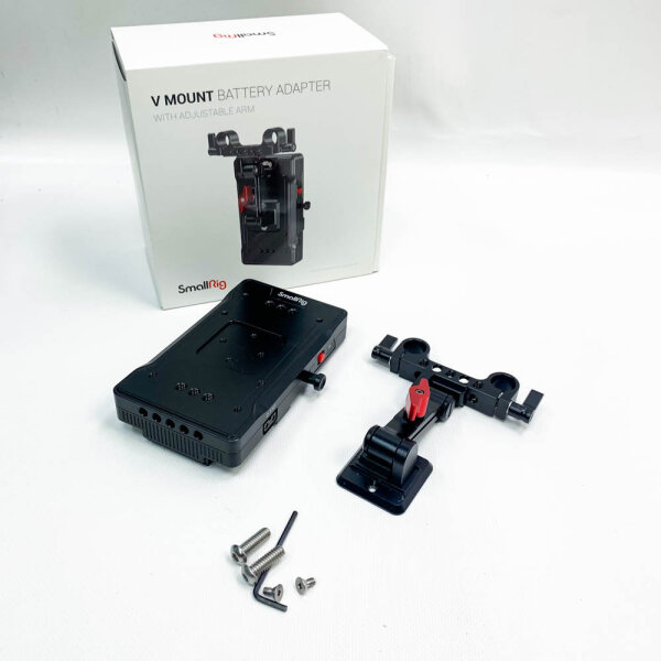 SMALLRIG V-Mount Battery Plate V Mount Akku Adapterplatte für BMPCC 4K & 6K & 6K Pro, DSLR-Kameras, kommt mit 8V/12V/14,2V D-Tap/5V/2A USB-Ausgangsports und 15 mm Stangenklemme - 3204