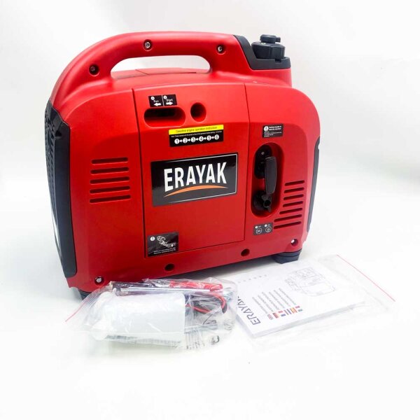 ERAYAK 1000W Inverter Stromerzeuger Benzin, Notstromaggregat Leise, Stromgenerator, 15 Kg, 4-Takt Motor, Inverter Stromaggregat mit Ölsensor und Eco-Modus