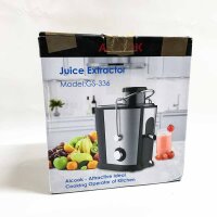 600W juicer for vegetables and fruit made of stainless steel, 2 speeds, 65mm wide filling opening, anti-drop function, overheating protection