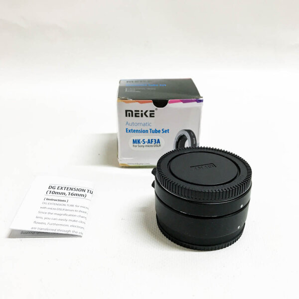 Meike MK-S-AF3A Metall Autofokus Makro Verlängerung Adapter für Sony E-Mount Ring 10mm 16mm Kamera den Mirrorless Nex3 Nex5 Nex6 A6000 A6300 A6400 A6500 A7II A9 etc