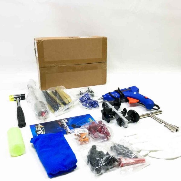 PDR dent repair tool set, dent repair set, dent puller car, dent repair set for car hail damage and door with glue stick and glue gun