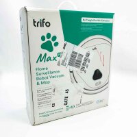 TRIFO Max robot vacuum cleaner 4000Pa, 120 min runtime, smart navigation, personalized cleaning, TIRVS AI obstacle avoidance, works with Alexa/Google Home, ventilation grille bent, already used and shows signs of wear