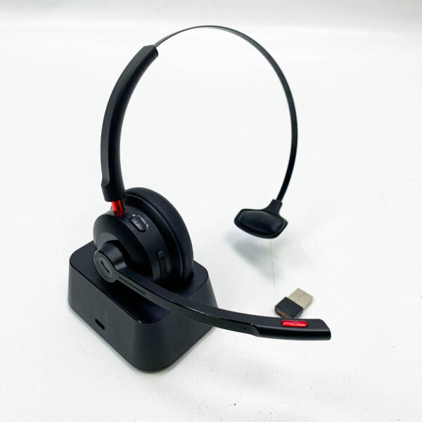 Tribit Bluetooth-Headset mit Mikrofon& USB Dongle-Kabellos Headset mit Ladestation, PC Office Headset, AI Noise Canceling, Langer Akkulaufzeit,Computer Headset für Laptop/Büro/Zoom/Callcenter ohne OVP