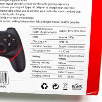 CHEREEKI Controller for Nintendo Switch, Wireless Gamepad Joystick for Switch with Dual Shock Vibration and Turbo Function Axis Gyroscope Gaming Controller, Blue & Red