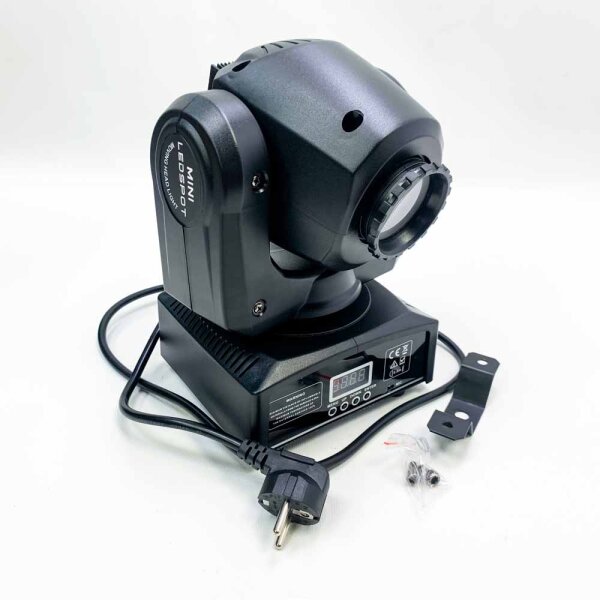 DMX-512 LED-Scheinwerfer, 25 W, DJ-Lichter, Bühnenbeleuchtung mit 8 GOBO 8 Farben und Sound-aktivierten Scheinwerfer für Disco-Partys, Hochzeiten, Kirche, Live-Show, KTV Club (schwarz-1 Stück)