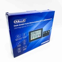 Oule GmbH Funk Wetterstation mit DREI Außensensoren, Thermometer, Hygrometer, Funkwecker, Luftfeuchtigkeit, RCC, DCF, Dual-Wecker, alle Sensoren gegen spritzwassergeschützt…