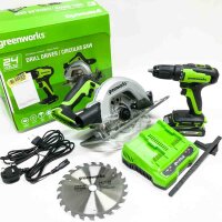 Greenworks Tools 24 V 35 Nm Akku-Bohrschrauber und 185 mm...