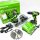 GreenWorks Tools 24 V 35 Nm Cordless drilling screwdriver and 185 mm battery circular saw (with brush engine, 2.2 AH lithium-battery, dual-slot sowing sheet, electric tool), driven by a battery