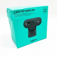Logitech C505 HD Webcam, 720p externe USB Kamera für den Computer-Bildschirm mit Langstreckenmikrofon, Kompatibel mit PC und Mac - Schwarz