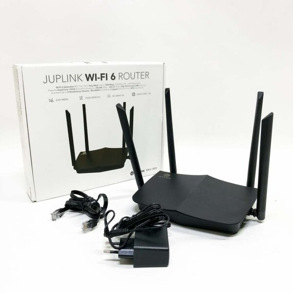 WiFi 6 Router - AX1500 Dual Band AX WiFi Router, Next-Gen WiFi 802.11ax, unterstützt MU-MIMO, Mesh und OFDMA, 1 x WAN Port/4 x Gigabit LAN Ports, WPA3, WPS ideal für Online-Gaming/4K UHD Streaming