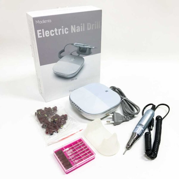 Madenia Elektrische Nagelfräser TouchPro Gelnägel 35000 U Min Profi Nagelfeile Elektrische Maniküre Pediküreset Kunstnägel, mit HD-Digitalanzeige, inkl 6x Bits, Blau…