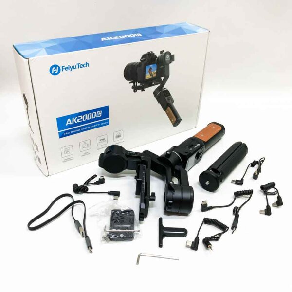 FeiyuTech AK2000C Kamera Gimbal, DSLR Stabilisator Handheld Camera Stabilizer,LCD Touch Panel, 3-Achsen bis 2,2kg für Spiegellose Canon 5D Mark Nikon D500 D7500 Sony A9 A7R2 A6500 Panasonic