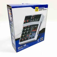 BOMGE 4-Kanal 16 DSP Echo DJ Audio Sound Mixer Interface Mischpult Karaoke mit MP3 USB Bluetooth Stereo Record (04D-Weiß)