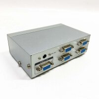 Aisens A116-0085 - SVGA Duplicador Para 4 Monitores con alimmentación, Color Plata