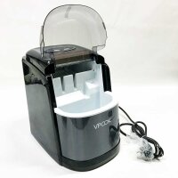 Eiswürfelmaschine 12KG Eiswürfelbereiter Ice Maker 6 min Produktionszeit Ice Cube Maker, Eiswürfelmaschinen leise Eiswürfel Maschine mit Selbstreinigungsfunktion, Schwarz (MEHRWEG)