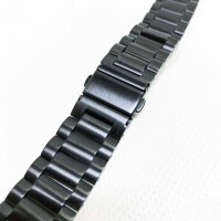 Fullmosa stainless steel watch strap, metal watch straps with quick release suitable for men and women, 20 mm black