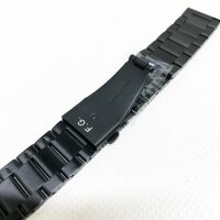 Fullmosa Edelstahlarmband für Uhr,Metall Uhrenarmbänder mit Schnellverschluss geeignet für Damen&Herren, 20mm Schwarz
