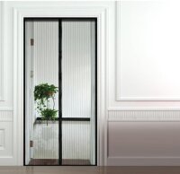 Anpro Fliegengitter Tür 90 x 212CM Moskitonetz Insektenschutz Magnet Vorhang Fliegenvorhang Schwarz EINWEG